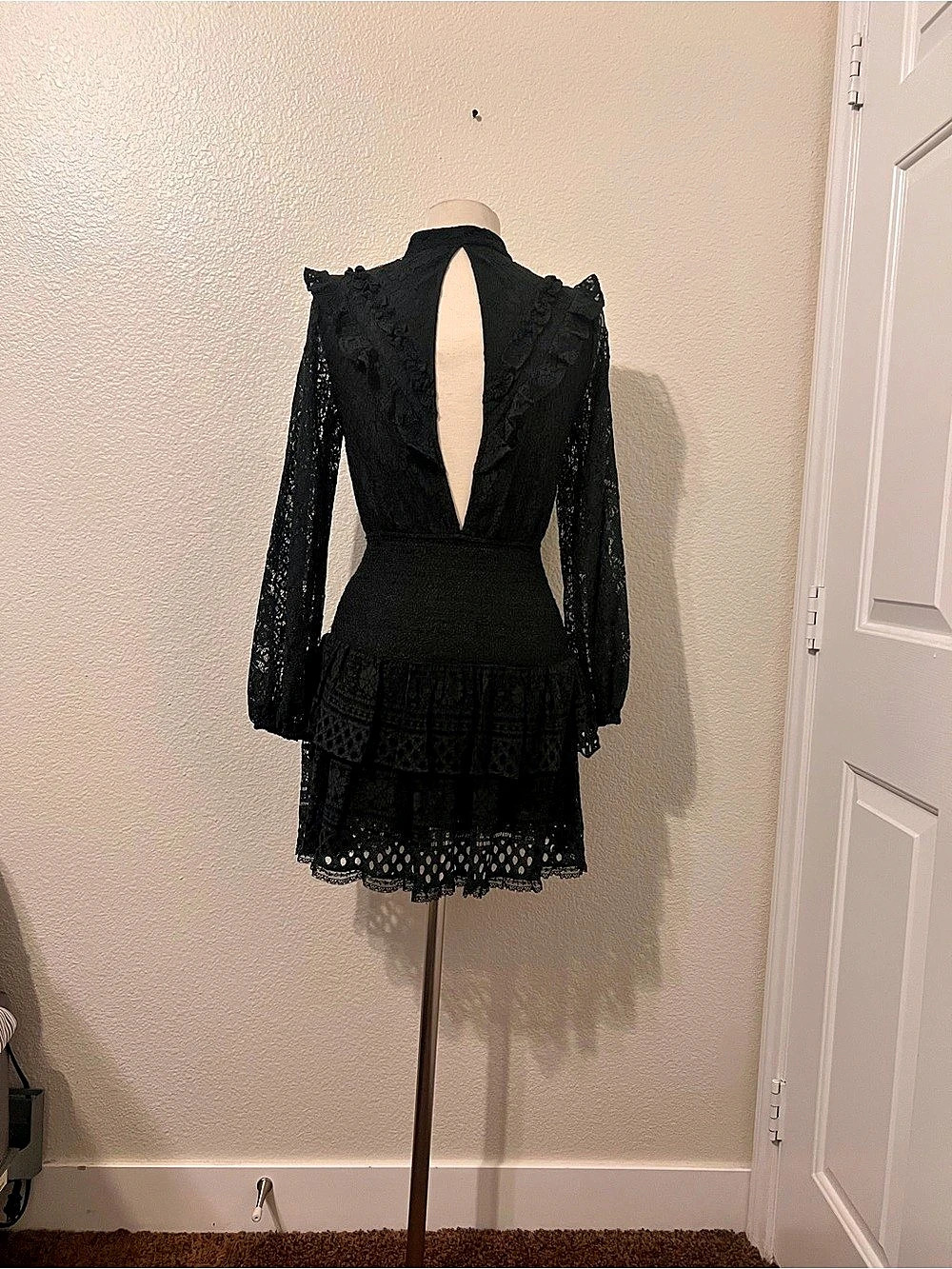 Black Lace Mini Dress Like New - Picture 2 of 3